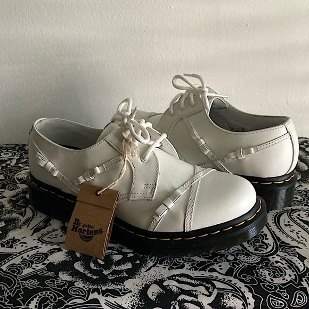 Dr. Martens 1461 Bow Oxford Smooth Leather Shoes White NEW 8